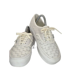 Vans Platform Woven Blanc De Blanc Checkerboard Unisex Sneakers 8M/9.5W